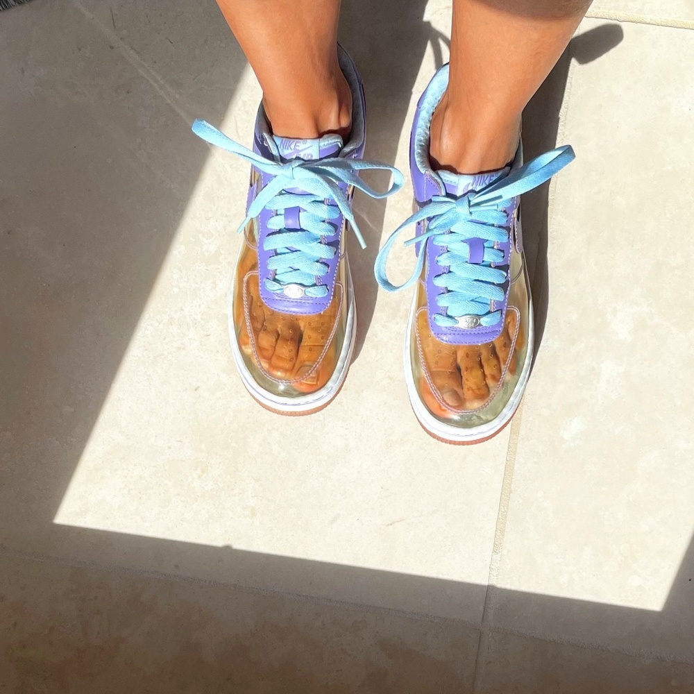 Nike Air Force 1 Low AF-1 '82 Vintage RARE  Purple and Light Blue Shoe Size 6